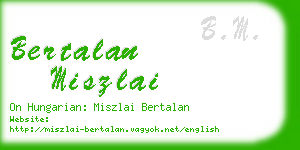 bertalan miszlai business card